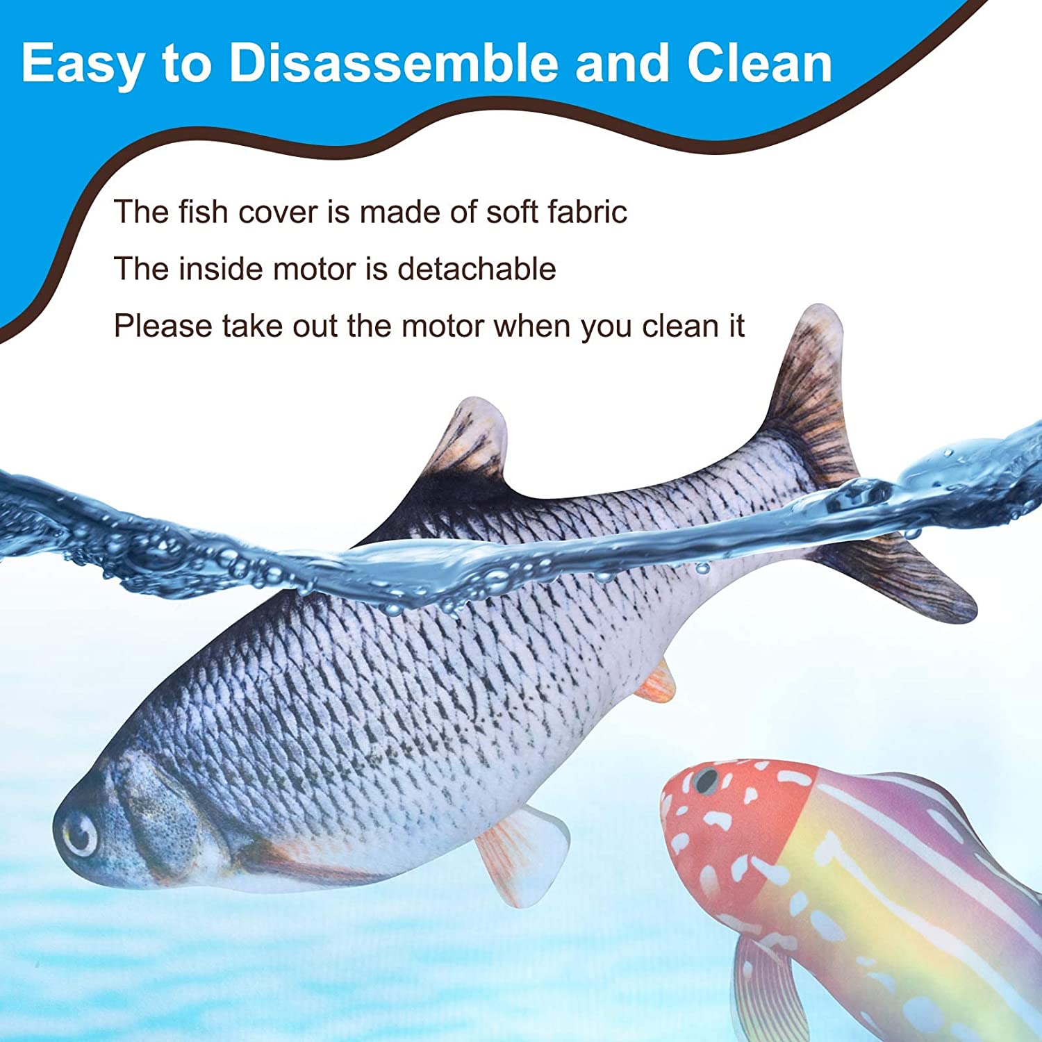 Electric Fish Catnip Toy Simulation Fish Funny Cat Jumping Fish Suitable for Indoor Cat Interactive Mobile Bouncing Fish Cat Toy