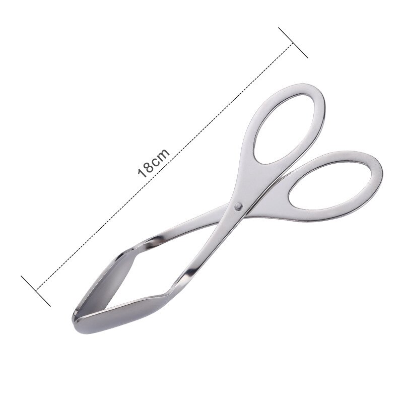 Food Tongs Stainless Steel Food Clips Barbecue Buffet Salad Scissors Egg Bread Tongs Cooking Tools Kitchen Gadgets: Silver