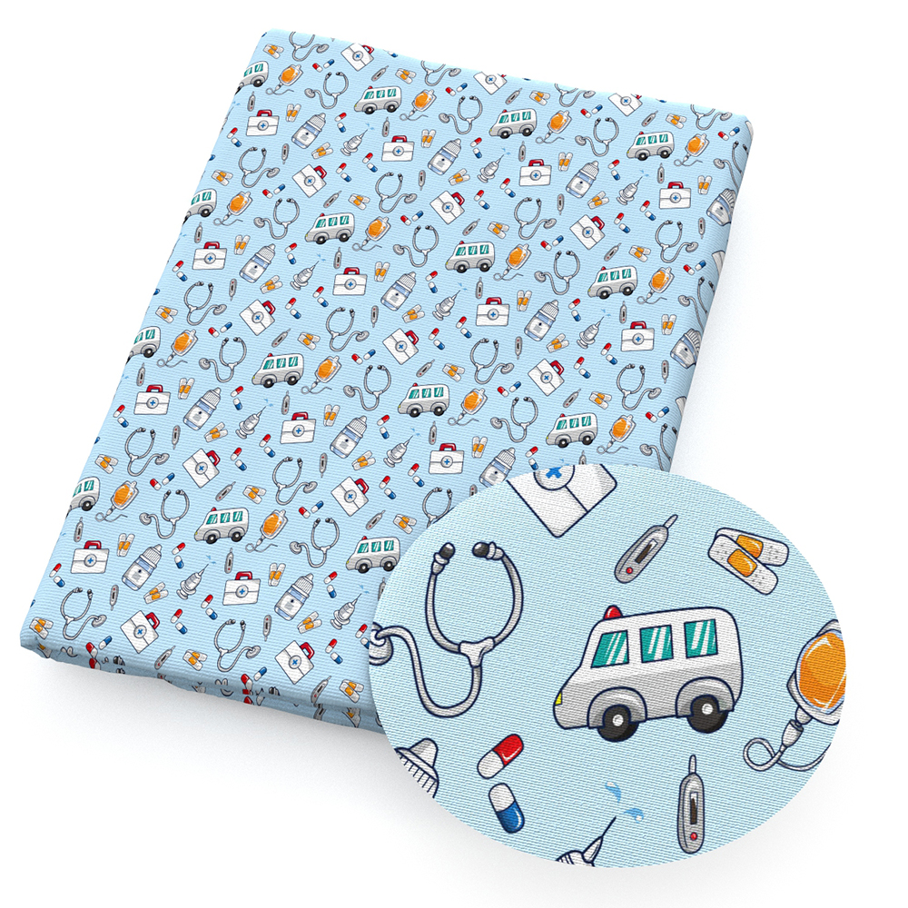 50*140cm Krankenschwester Liebe Herz Gedruckt Polyester Baumwolle Stoff Gewebe freundlicher Heimat Textil DIY Stoff NäHenne Tilda Puppe, 1Yc10730: 1105479001