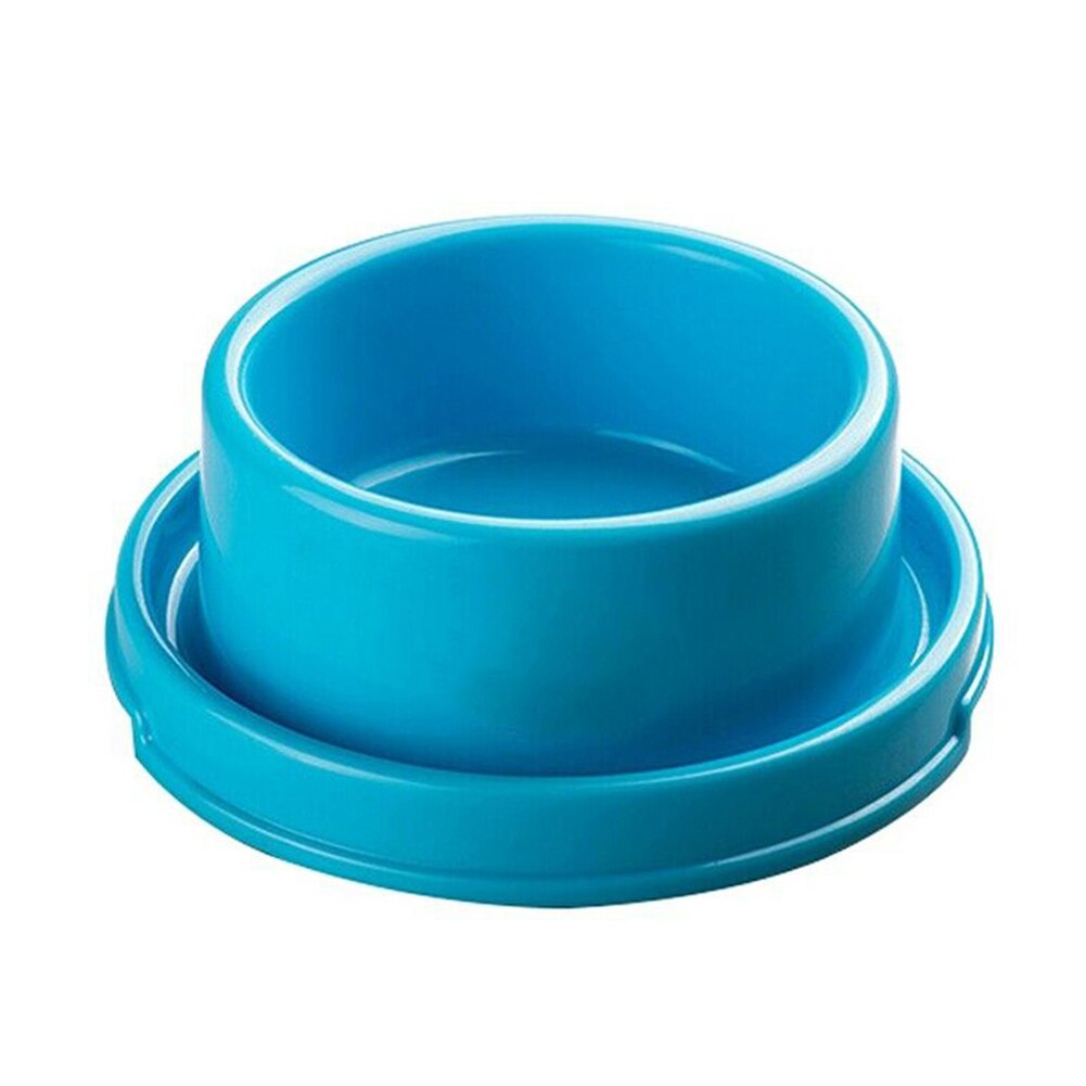 Kattekat hundeskål skridsikker plast mad vandføder skål hvalp anti-myrer skål  bv789: Blå