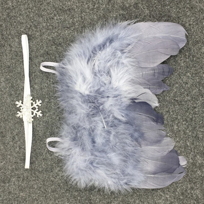 Lovely Baby Photography Props Infant Girls White Angel Feather Wings Wing Set Costume + Headbands Kids Outfit Photo Prop: 10