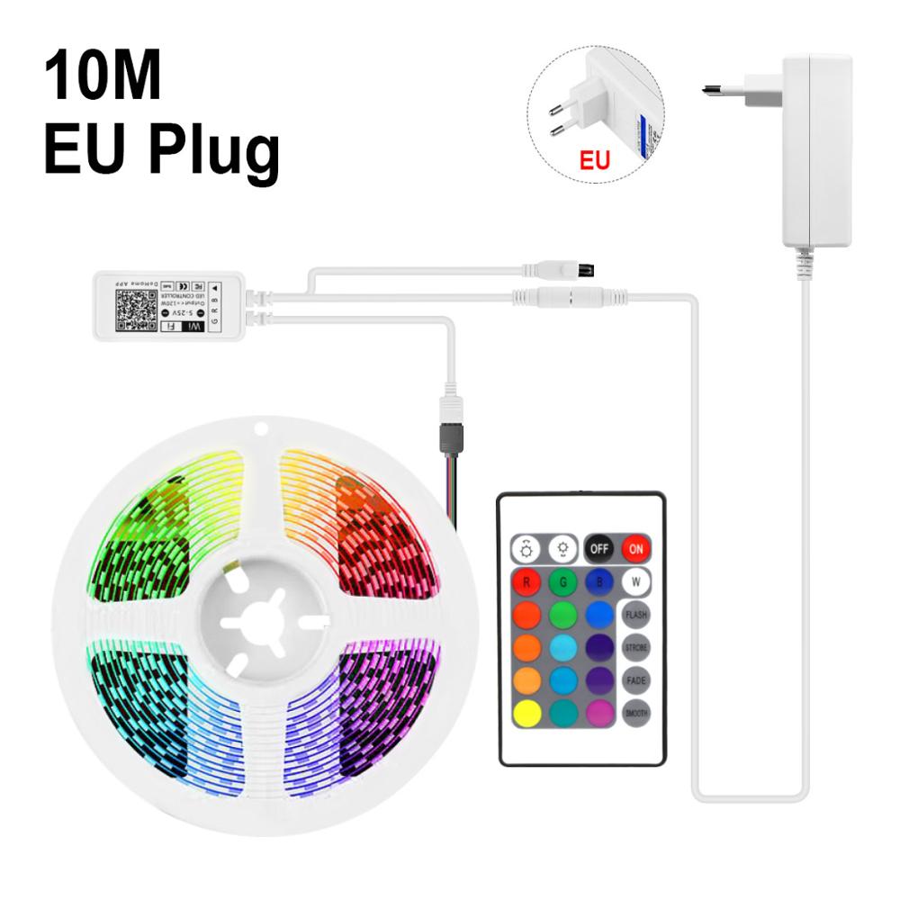 Homekit-tira de luces LED con Control remoto por voz para el hogar, lámpara inteligente con WiFi de 2,4G, regulable, funciona con Apple Homekit, Alexa y Google Home: 10M Set with EU Plug