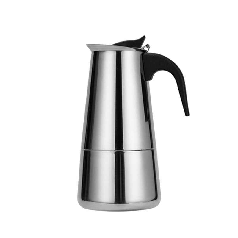 Stainless Steel Coffee Pot Mocha Coffee Latte Filter Stove Coffee Maker Pot Filter Beverage Tools: Light green