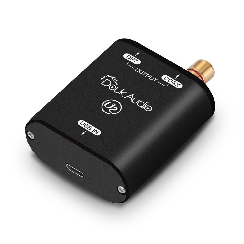 Douk Audio U2 Mini USB to SPDIF Audio Converter XMOS XU208 Digital Interface COAX/OPT DSD DOP 192KHz: Black
