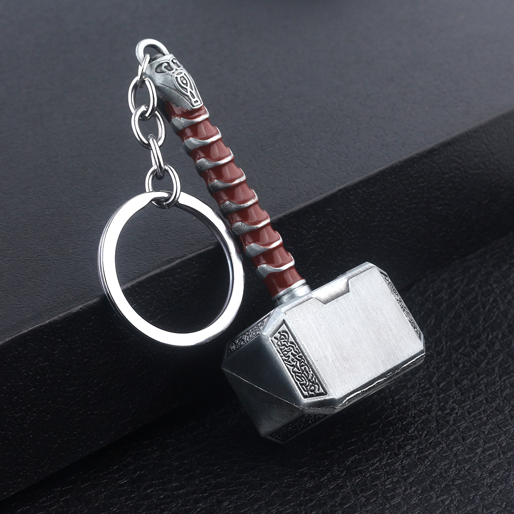 Thor Hammer Metall Schlüsselanhänger Film Schmuck Schlüsselanhänger Cosplay Stütze Schlüsselhalter für Fans Tasche Ornament Auto Anhänger