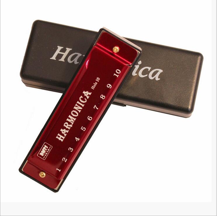 Harmonica 10 Gaten 20 Tunes Mondharmonica Blues Deluxe Harmonica, Sleutel Van C Major Voor Beginner, Volwassenen, kids , Met Case: Red