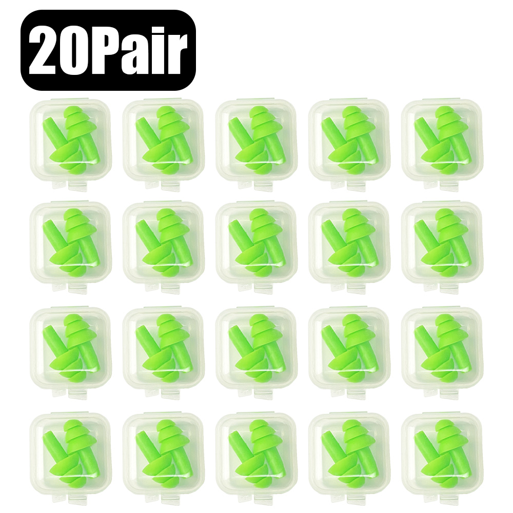 Bouchons d'oreilles en Silicone souple, étanches, pour natation, réutilisables, réduction du bruit, bouchons d'oreille pour dormir, protection auditive avec boîte: Gris clair