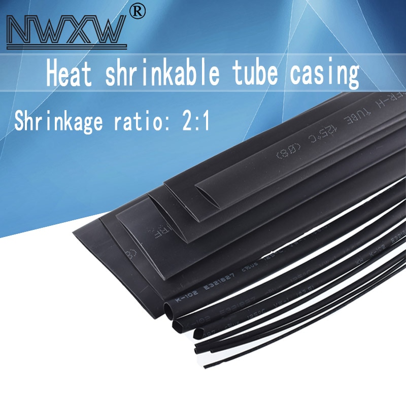 10 mt/los Isolierung schrumpfschlauch schwarz durchmesser 0,6 MM/0,8 MM/1MM/1,5 MM/2MM/2,5 MM/3MM/3,5 MM/4MM/4,5 MM schrumpfen rohr