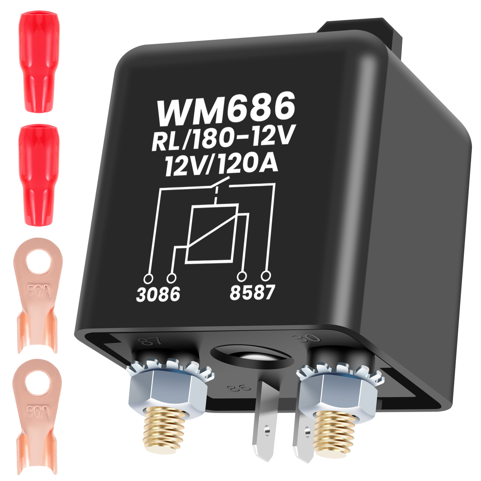Batterierelaisschalter, 12 V, Fernbedienung, Batterietrennschalter, Diebstahlschutz, Batterieisolator für Auto, Camping, Anhänger: Blau