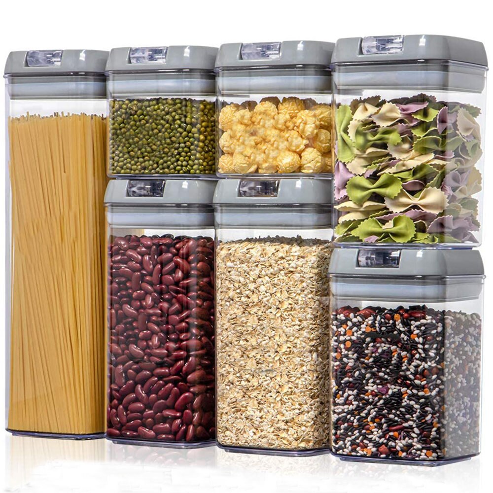 Food Storage Containers Sealed Refrigerator Multigrain Tank Cereal Spice Flour Pasta Spaghetti Kitchen Pantry Organization jar