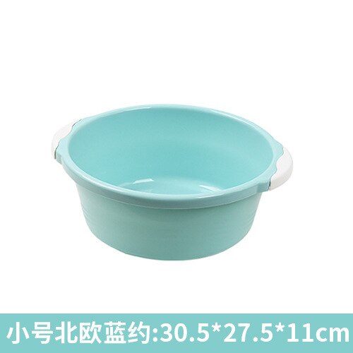Lavamanos para el hogar, cuenco de plástico grande, grueso, redondo, lavabo, fregadero pequeño, venta 040 y: Small blue