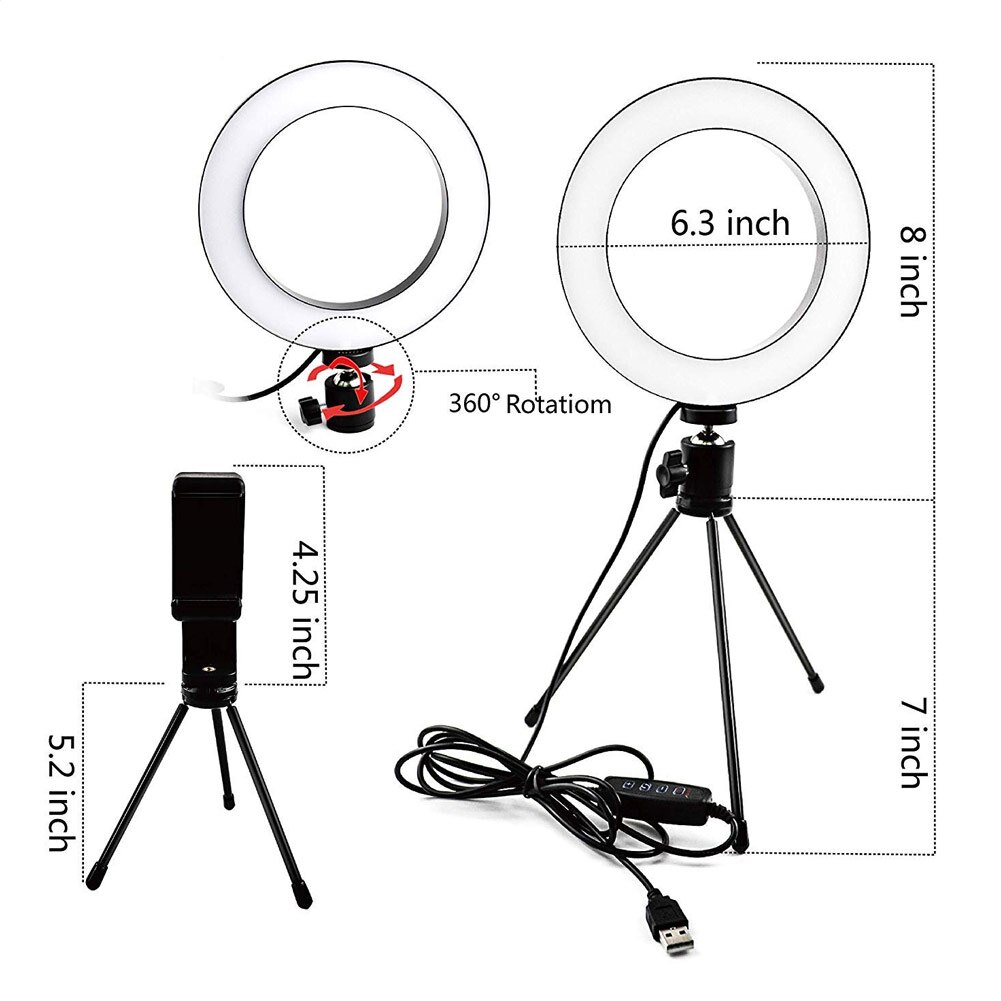 Ring Licht Met Telefoon Houder Statief Dimbare Selfie Licht Voor Fotografie Make-Up