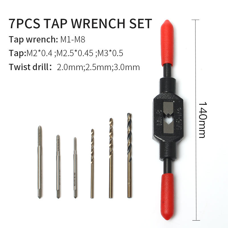 Anti skid handle tapping Tapping Manual tap wrench Tapping tool T-shaped adjustable M1-4 M10-M33 Feeding tap with twist drill: M1-M8 Send drill