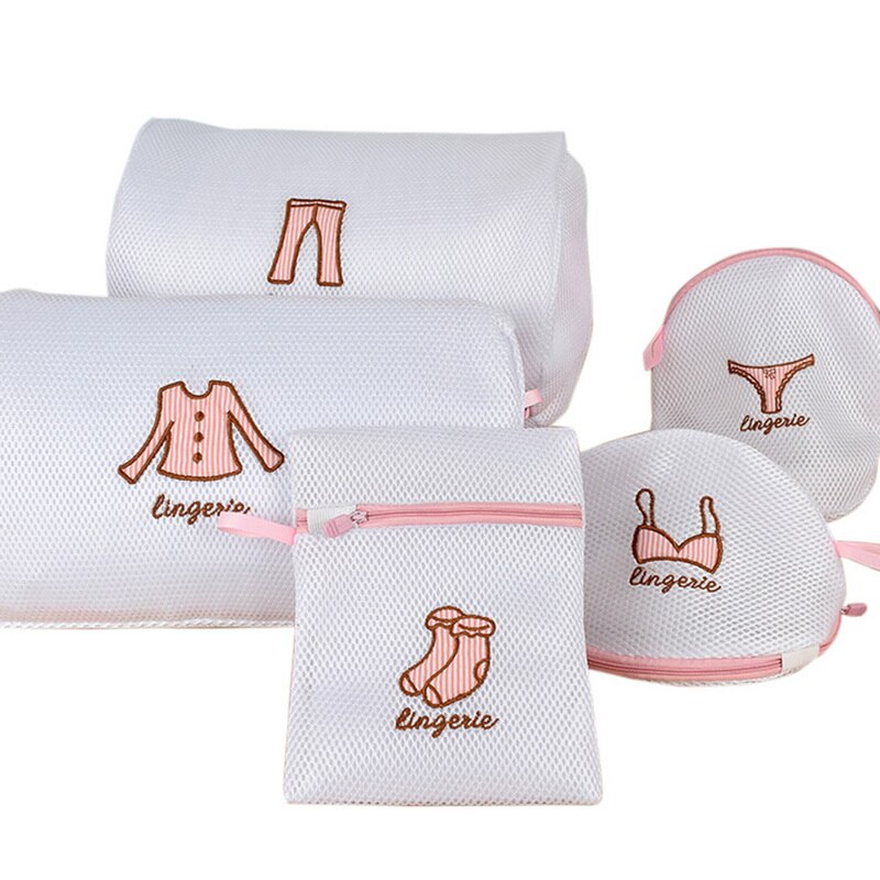 Sac à linge zippé en nylon pliable pour machine à laver, sac à linge pliable pour soutien-gorge, chaussettes, sous-vêtements, filet de lavage