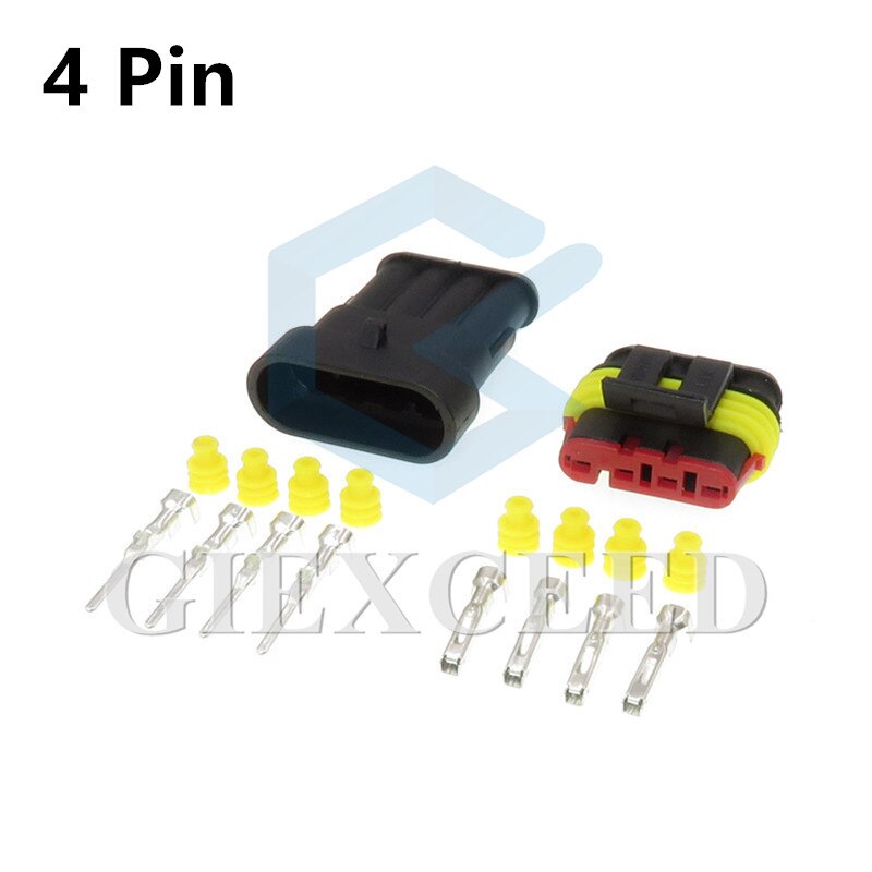 Gran , conector eléctrico Superseal AMP/Tyco a prueba de agua, Cable de enchufe sellado con 1/2/3/4/5/6 vías, enchufes de Cable para coche y camión: 4 Pin