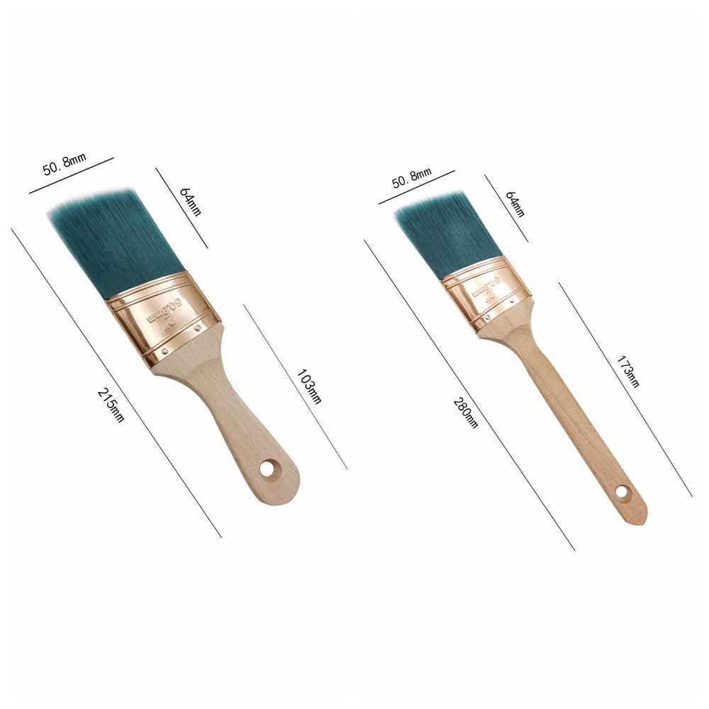 Pincel de pintura de 2 pulgadas, marcas de pincel, mango cómodo, cepillo de cerdas suaves, aplicación uniforme, fibra química