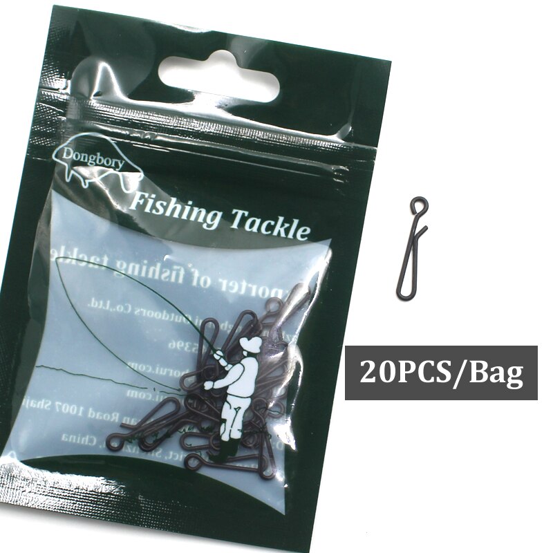 20PCS Carp Fishing Accessories Carp Rig Link Clip Quick Change Clip Snap Hook Leader Swivel Clip for Carp Hair Rig Making Tackle