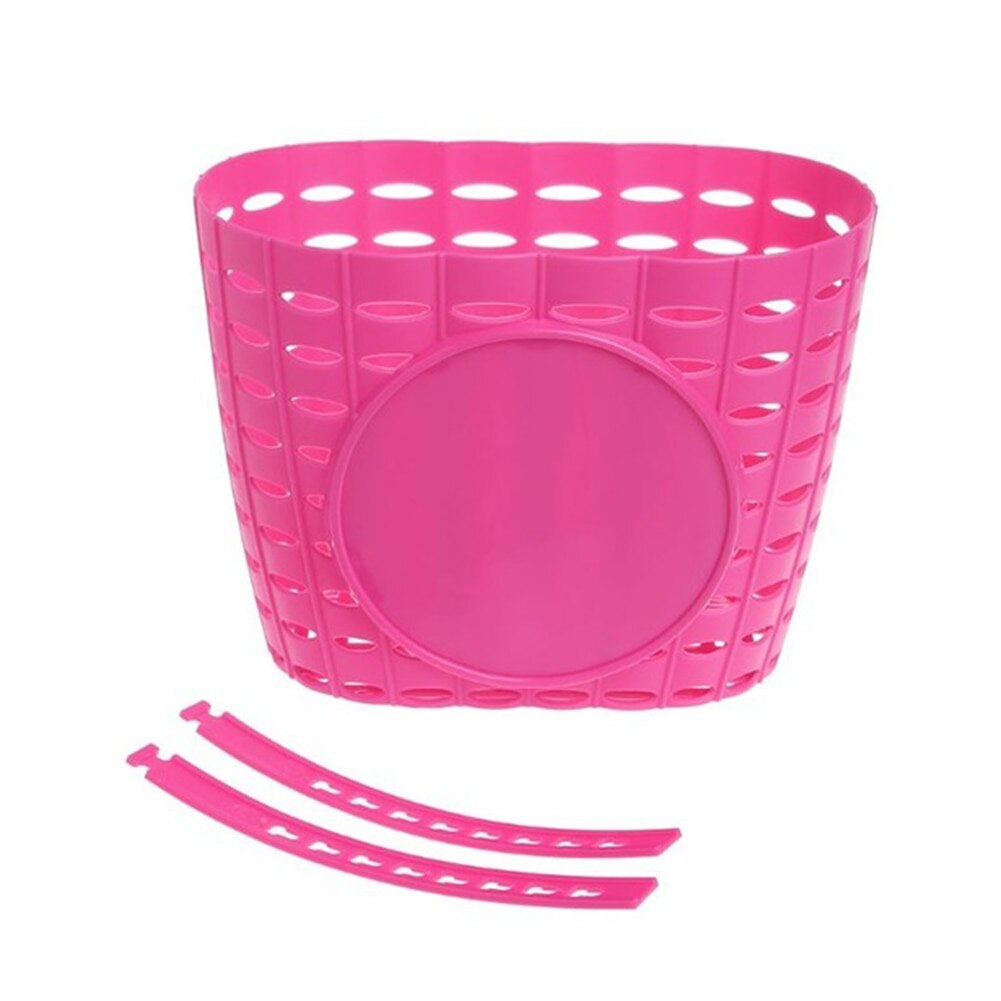Cesta de bicicleta para niños, cestas de almacenamiento huecas para artículos delanteros, accesorios de compra: Pink