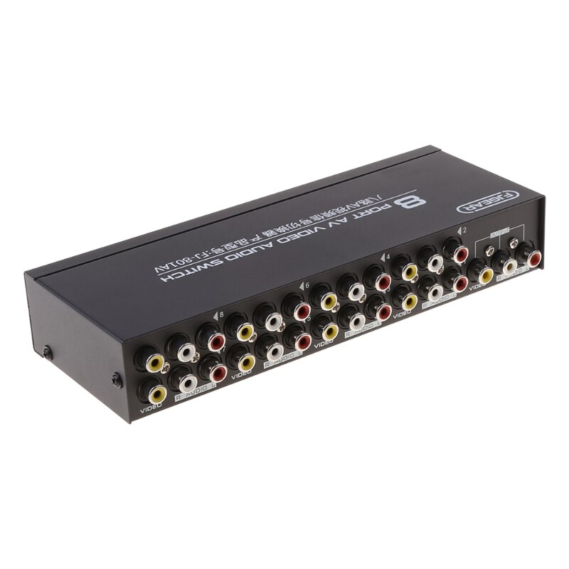8-Way AV Switch RCA Switcher 8 in 1 heraus Composite Video L/R Selector Box für DVD WXTB
