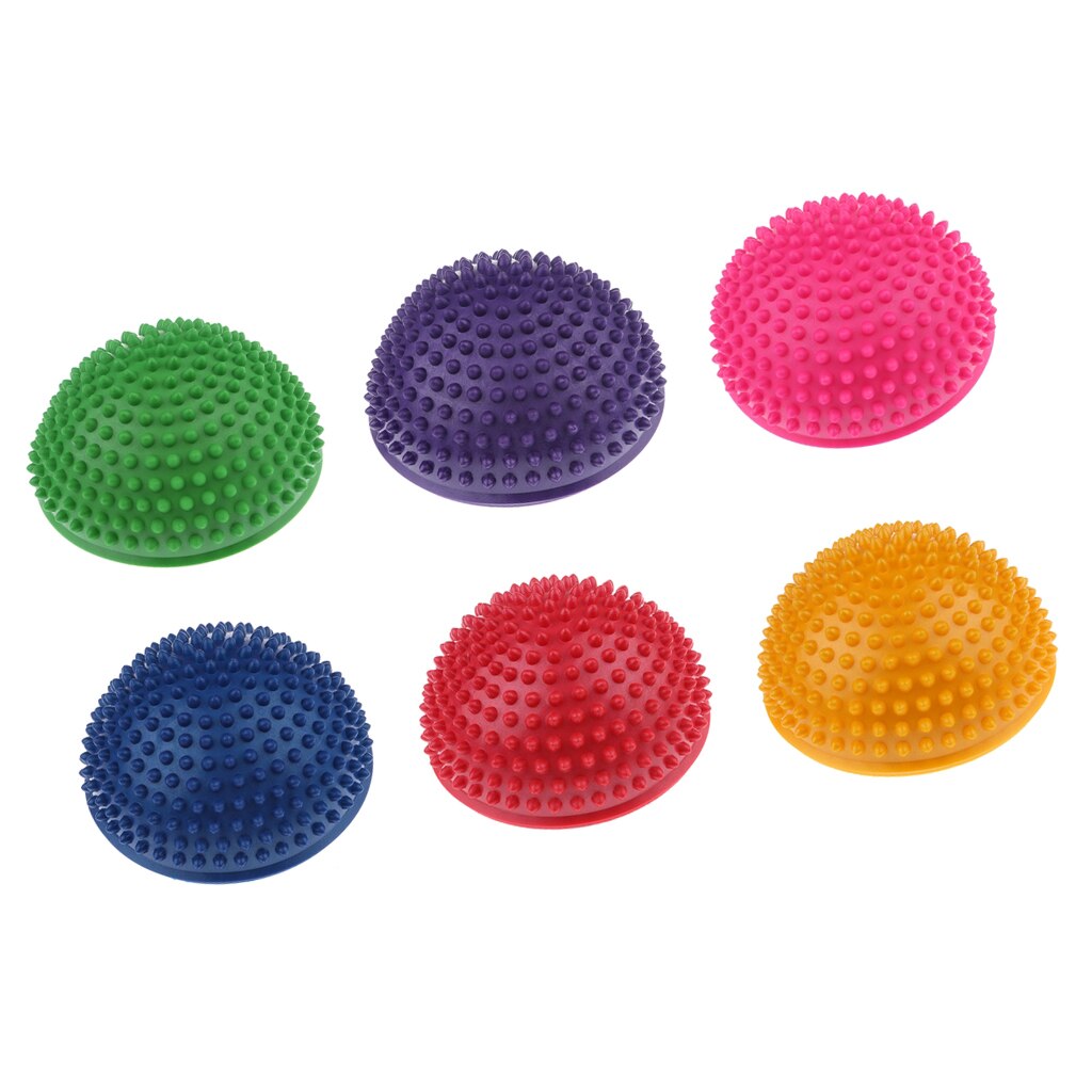 6 Pieces Hedgehog Styled Balance Pod Half Ball Physical Fitness Exercise Balance Trainner for Kids & Adults
