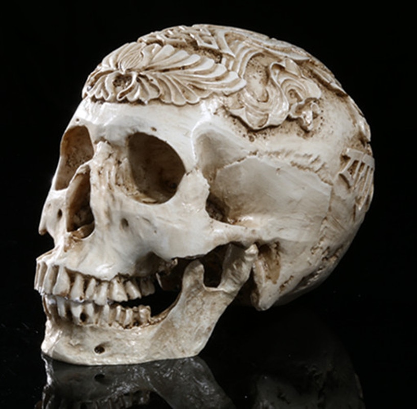 Hoge precisie gesneden schedel high-end hars schedel handwerk woondecoratie Schedel Halloween
