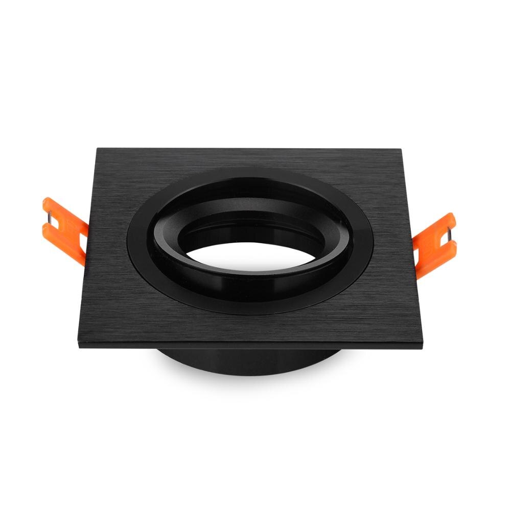 5 Stks/partij Zwart Verzonken Vierkante Downlight Houder Verstelbare Frame Voor Led GU10 MR16