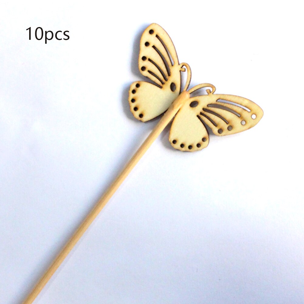 10pcs Handmade Eco-friendly Reed Diffuser Sticks Butterfly Shape Flameless Replacement No Fire Aromatherapy Accessories Wooden