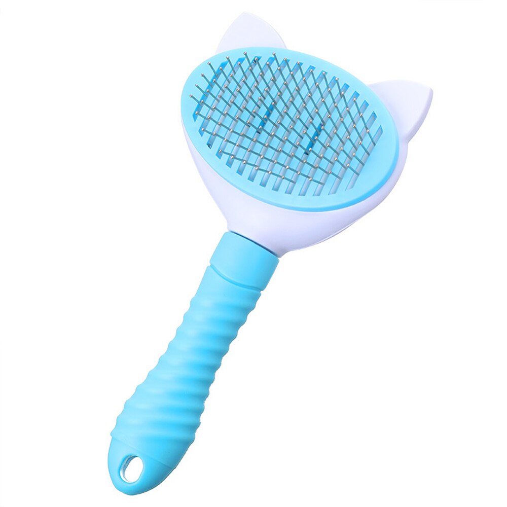 Pet Grooming Borstel Zelfreinigende Slicker Brush Kat Hond Haar Kam Ondervacht Tangled Haar Massages Deeltje Huisdier Kam Hair Cleaner: Thick needle B