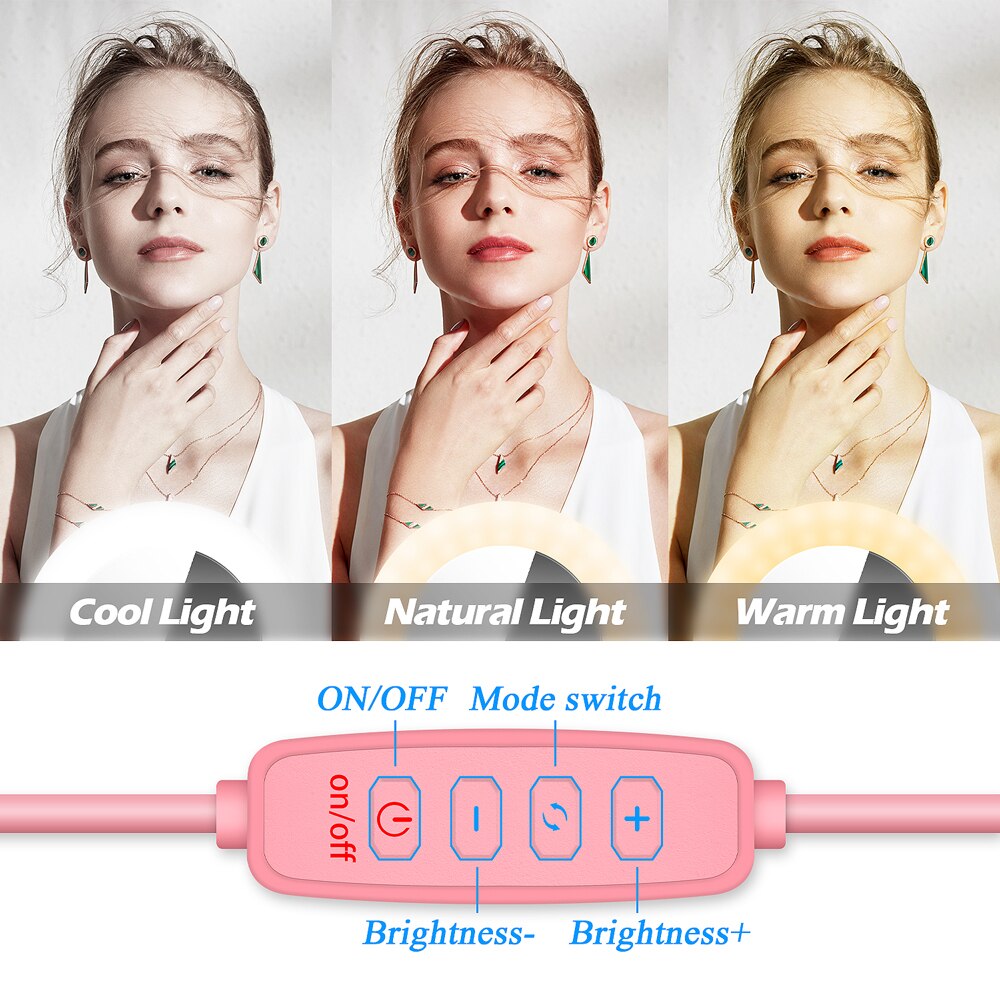 LED Makeup Mirror Dimmable LED Selfie Live Ring Fill Light Standing Mirror Adjustable Photography RingLight Vanity Mirrors