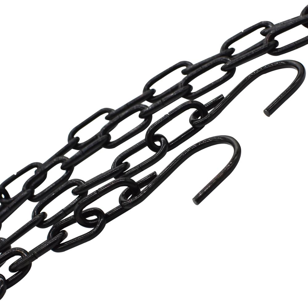 Metal kæde link ring kabel med s kroge ligth duty spolekæde til låsning hængende trækker sort