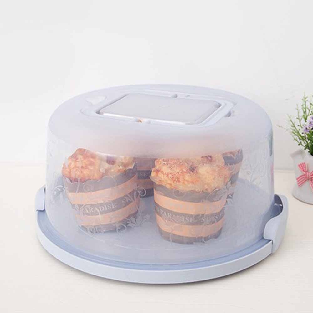 Portable Cake Storage Box Round Birthday Wedding Kitchen Baking Container Holder Cake Box Cupcake Dessert Fruit Storage Carrier