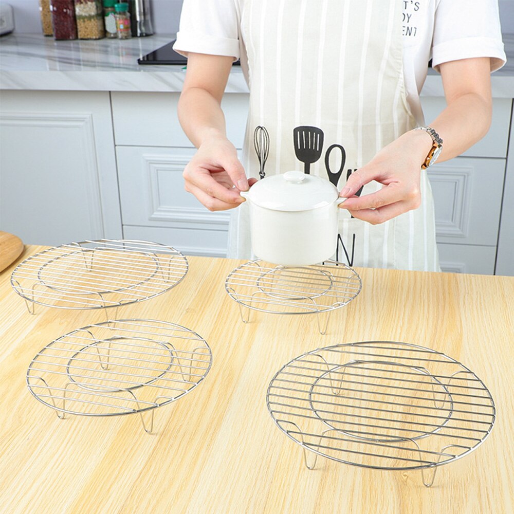 Siliconen Handvat Koken Keuken Roestvrij Staal Kookgerei Opslag Eieren Stoomboot Rack Accessoires Thuis Tool Mand Stand