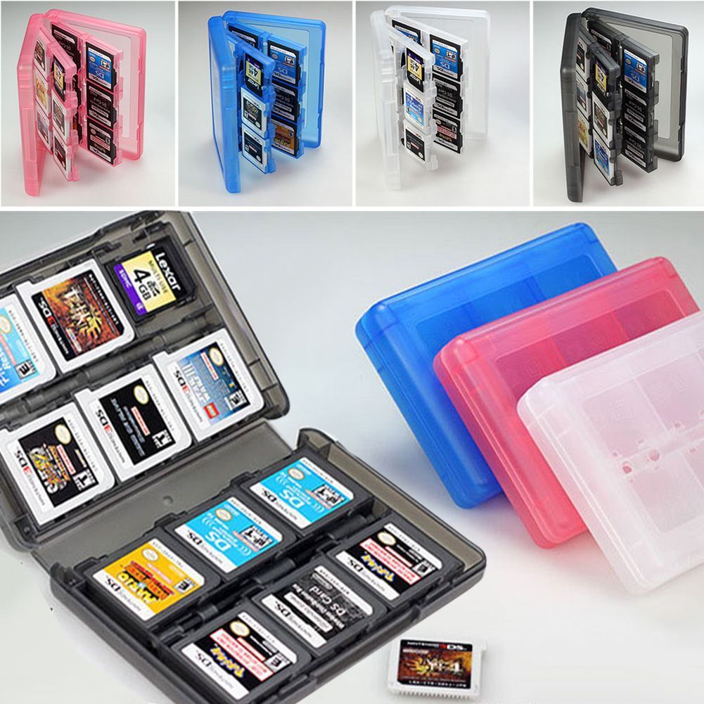 Spel Kaarten Case Houder Cartridge Box Voor Nintendo Ds 3DS Xl Ll Dsi Mt Opslag Blauw Roze 28 kaarten Capaciteit