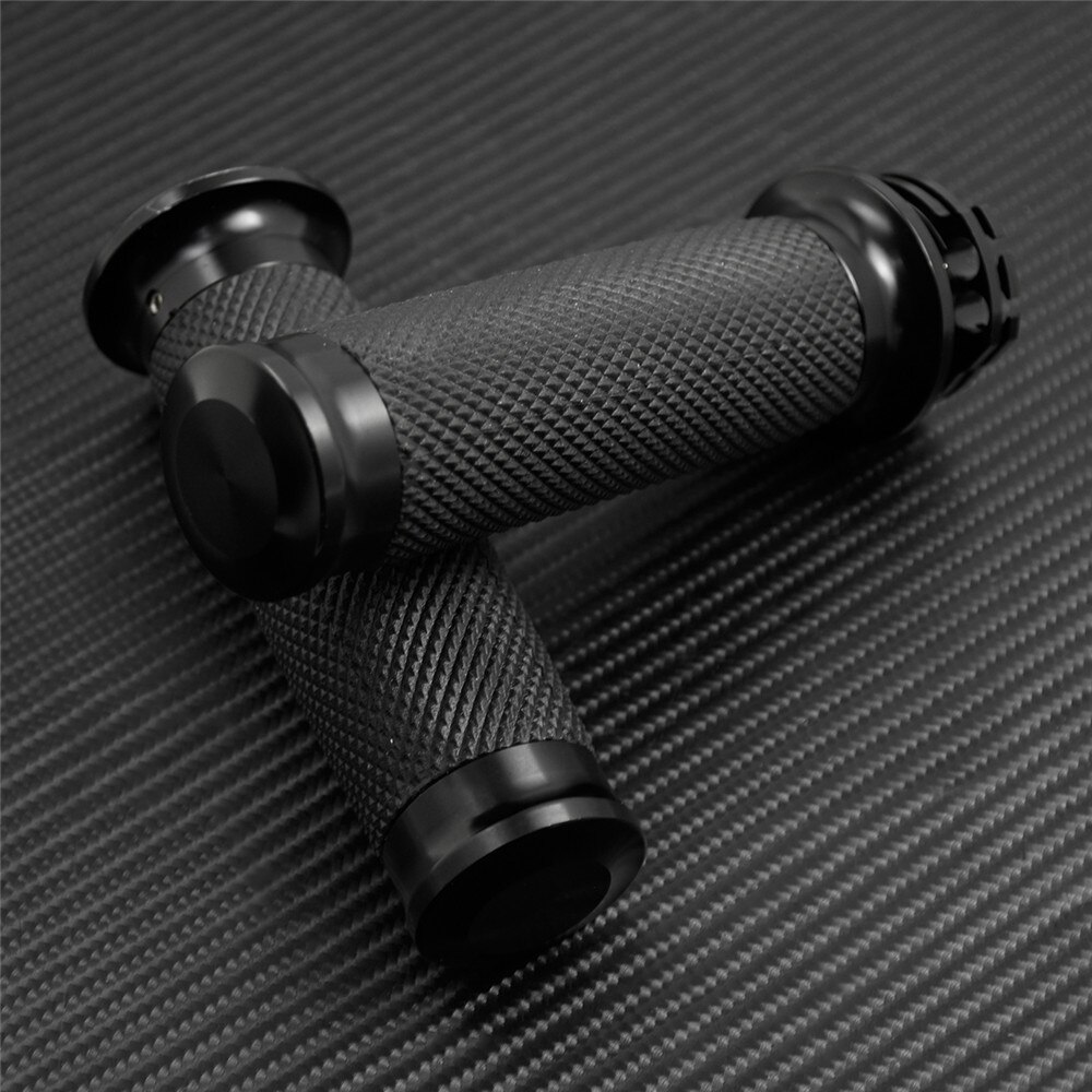 Motorcycle 1"25mm Hand Grips Universal CNC Handle Bar Grip Black/Chrome For Harley Dyna Softail Sportster XL XR VRSC Touring