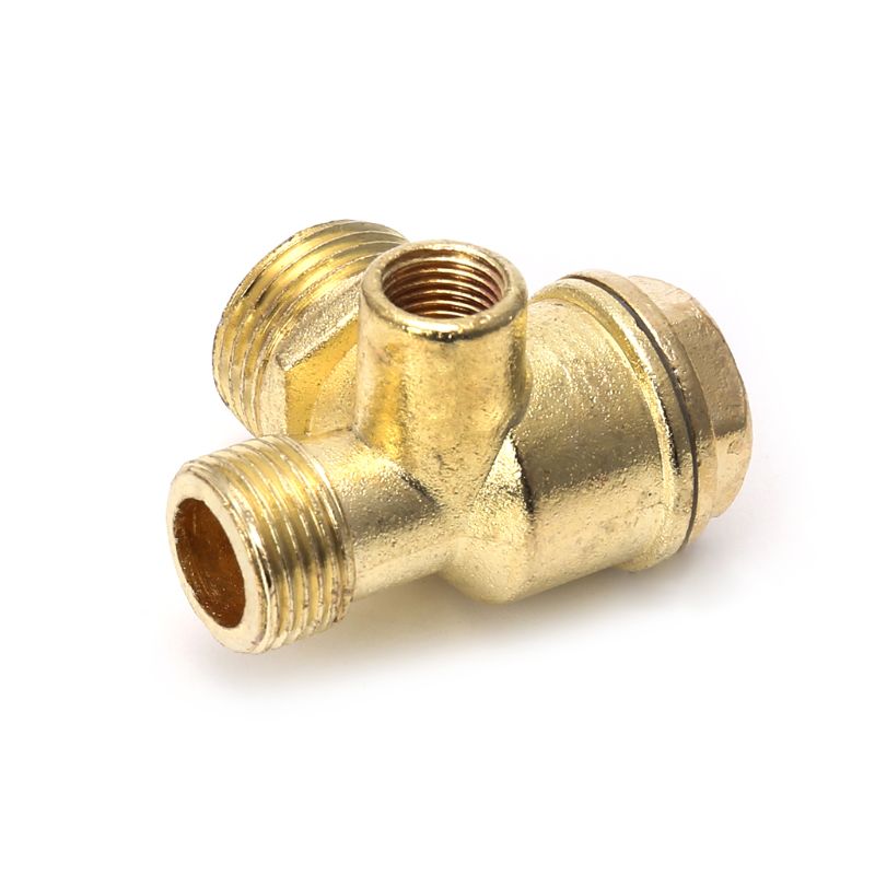 3-port Zinc Alloy Air Compressor Check Valve Central Pneumatic Valves Thread 90 Degree