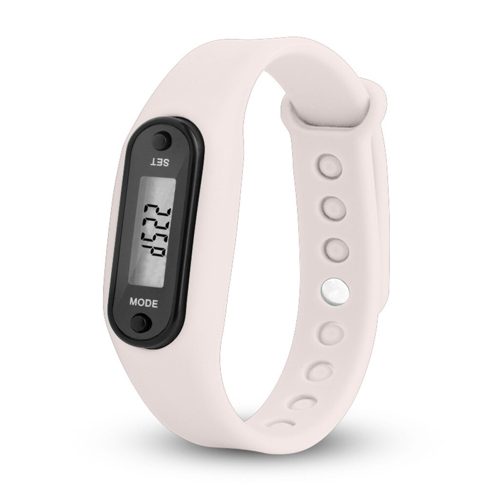 Digitale Pink Lcd Horloge Run Stap Loopafstand Calorie Stappenteller Siliconen Calorie Sport Armband Horloge Voor Drishipping N08: K
