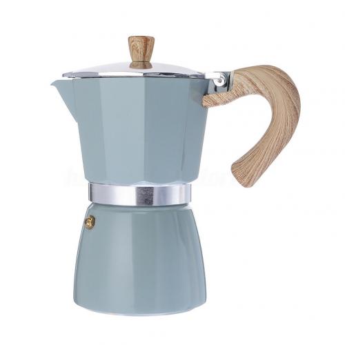 Italiensk stil aluminium kaffemaskine espresso kaffemaskine maskine komfur top kedel espresso mokka kaffemaskine pot komfur: Søgrøn 300ml