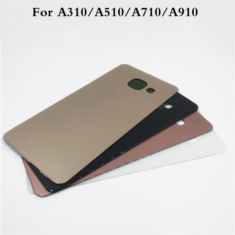 Back Housing For Samsung A3 A310 A5 A510 A7 A710 A9 A910 Rear Door Battery Cover Glass Cover with Adhesive