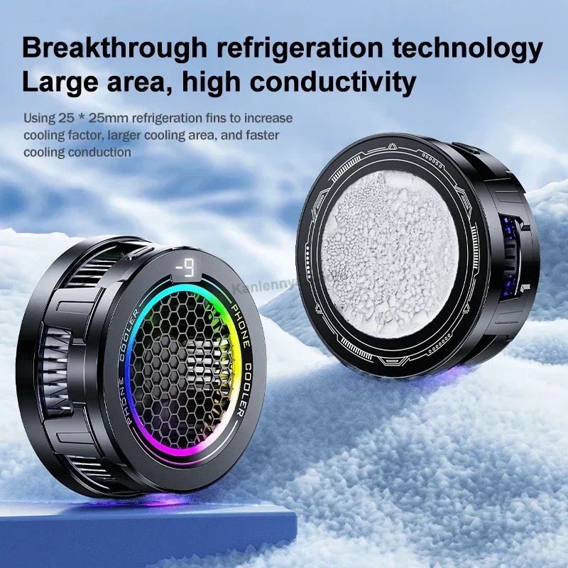 X108 15W Dispositivo di raffreddamento del telefono cellulare Ventola di raffreddamento a semiconduttore Radiatore per iPhone Android PUBG Clip magnetica/posteriore 2 IN 1 Dissipatore di calore freddo