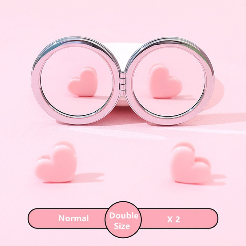 Portable Double-Sided Folding Cosmetic Mirror Female With Flowing Sparkling Sand Mini Makeup Mirror Compact Pocket Mirrors