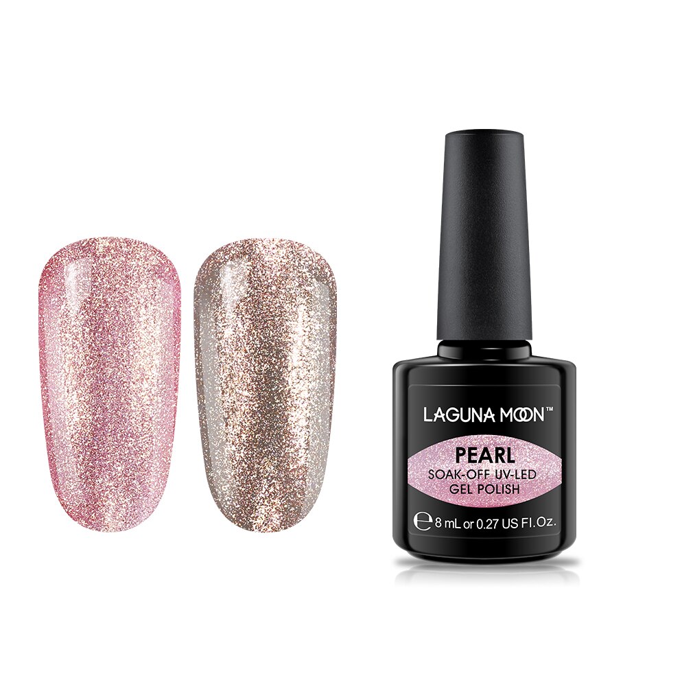 Lagunamoon glänzend Perle Gel Nagellack UV LED Tränken Weg Langlebige Mangel Mangel Manikübetreffend Gel Nagellack funkeln 8ml