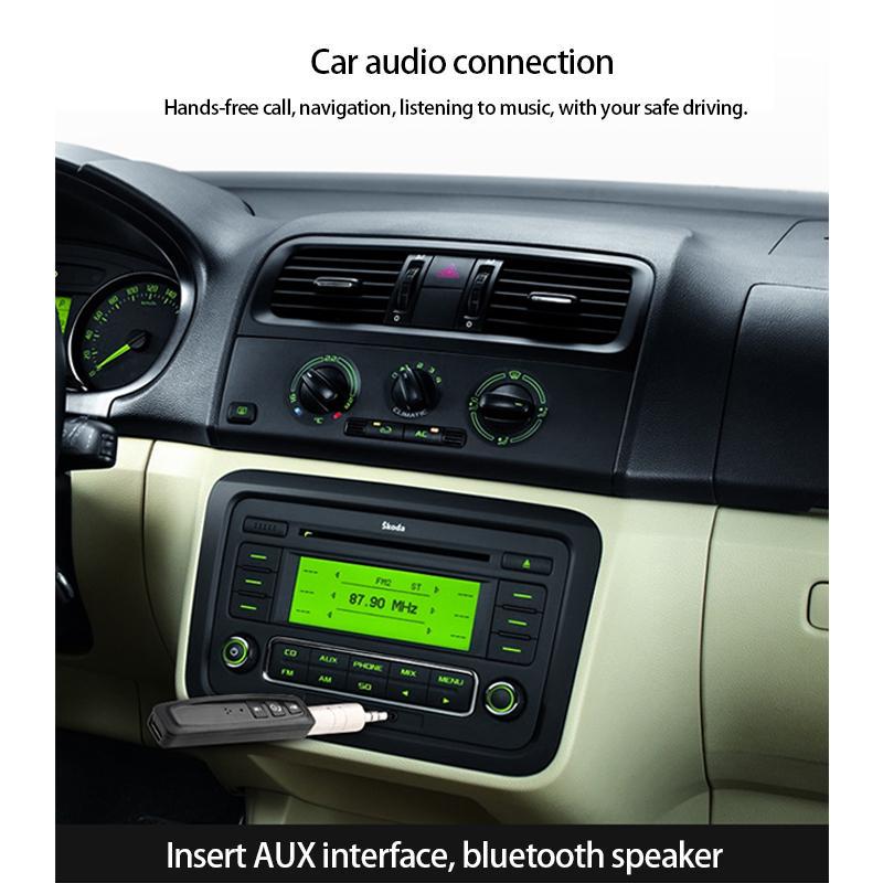 Bluetooth modtager 3.5mm aux jack stereo musik lyd support tf kort med mikrofon sort trådløs modtager bluetooth adapter
