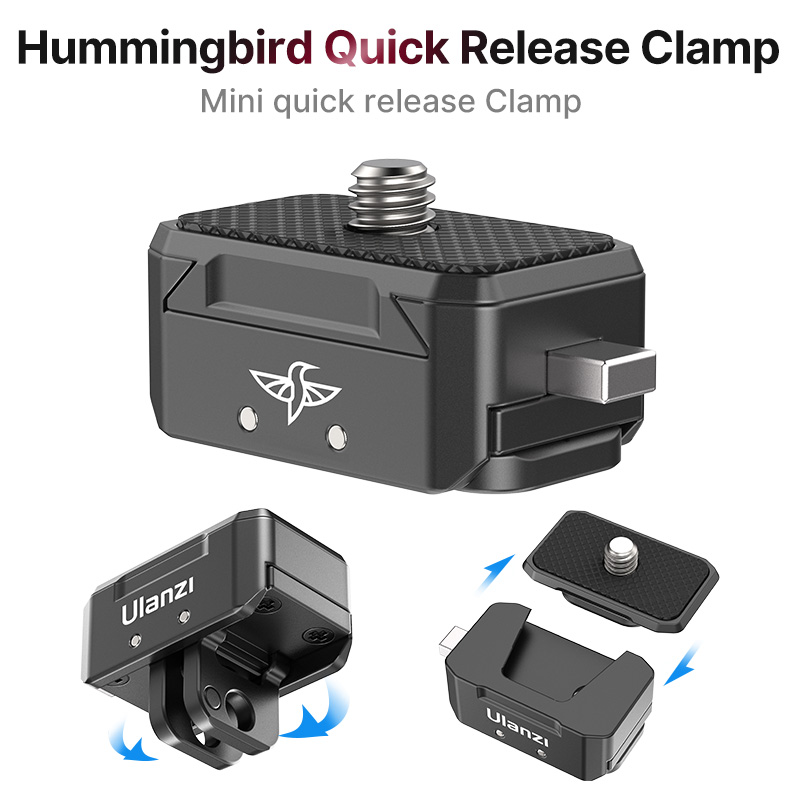 Ulanzi-sistema de liberação rápida da beija-bird, tripé com cabeça de bola dslr para gopro, braço mágico, kit de interruptor rápido, acessório realse, placa