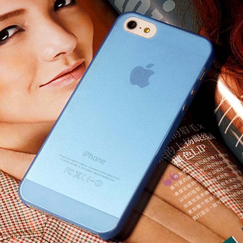 Capa para iphone 5S ultra fina preta azul vermelho, de cores matte doces para iphone 5 5S se