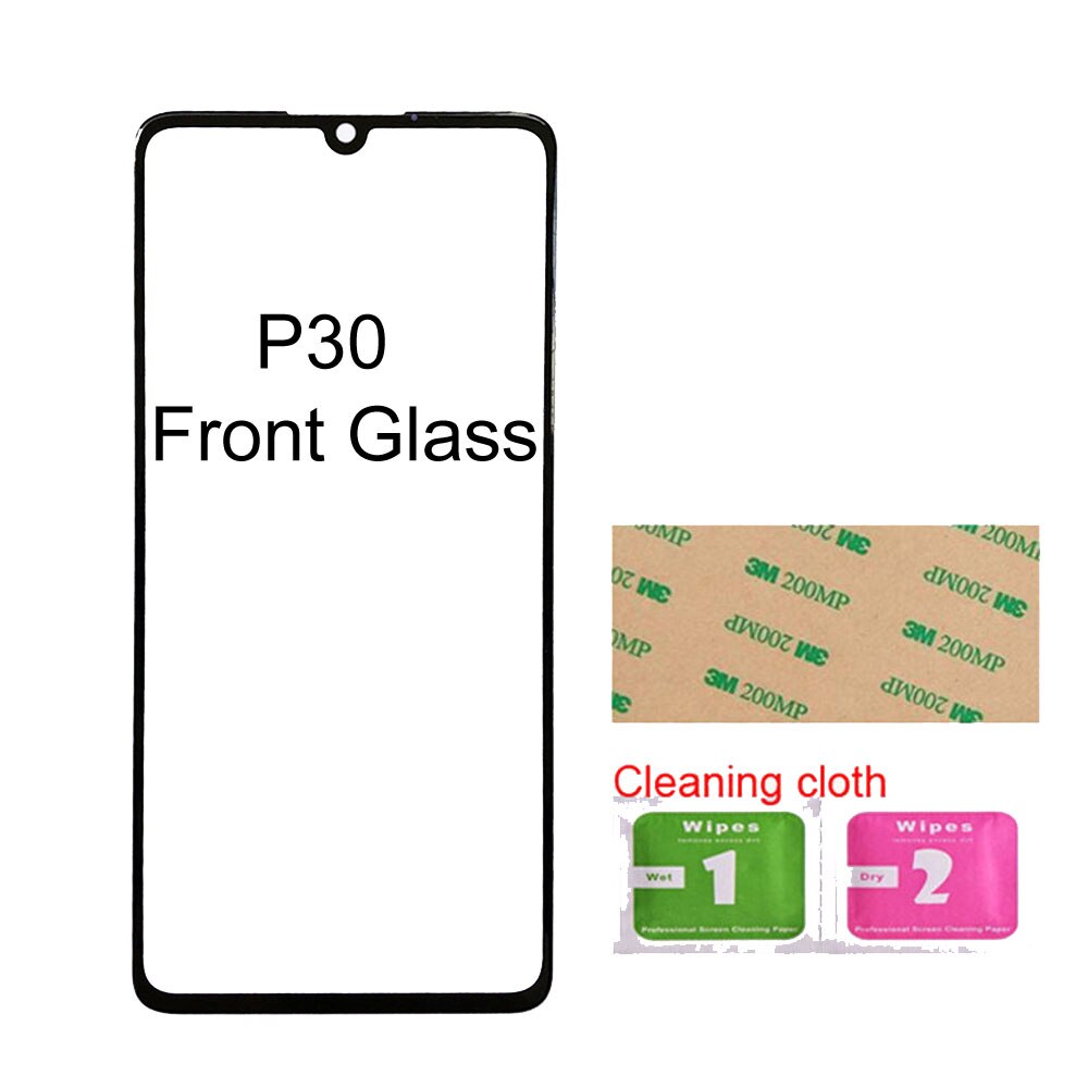 Mobiele Voorpaneel Glas Voor Huawei Ascend P30 Lite Voor Glas Outer Glas Cover Panel Vervanging: P30 Black