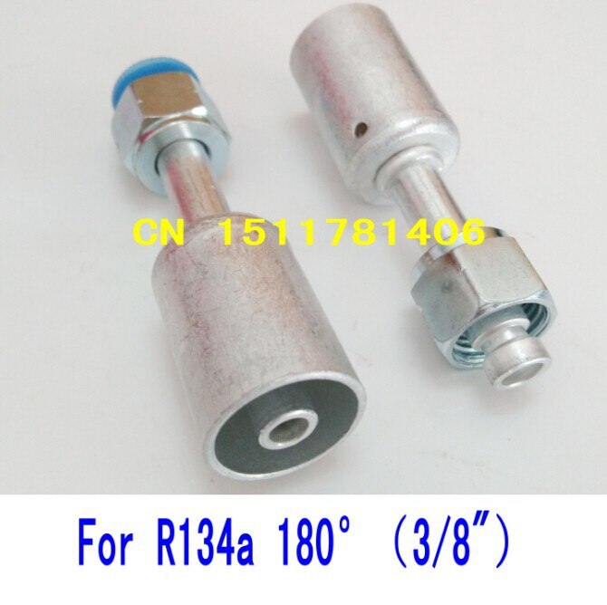 (10 stks) 3/8 ''(180 graden) R134a automotive airconditioning slang aluminium fitting connector socket aotu ac systeem pijpverbindingen
