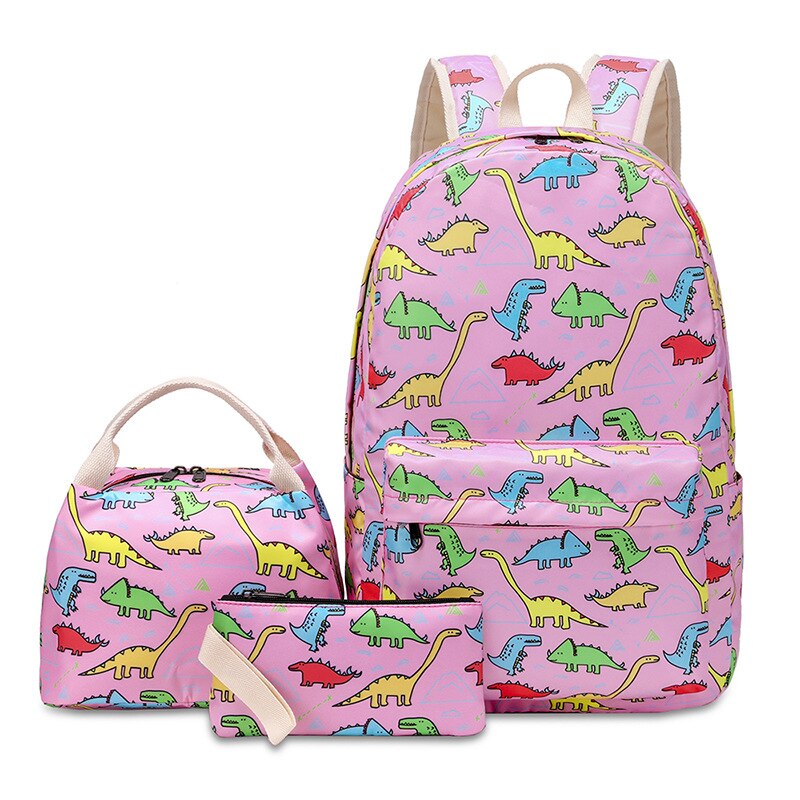 Mochila atinfor Oxford impermeable para mujer, mochila para adolescentes con fiambrera, bolsa para ordenador portátil para estudiante con estampado Animal: Rosa