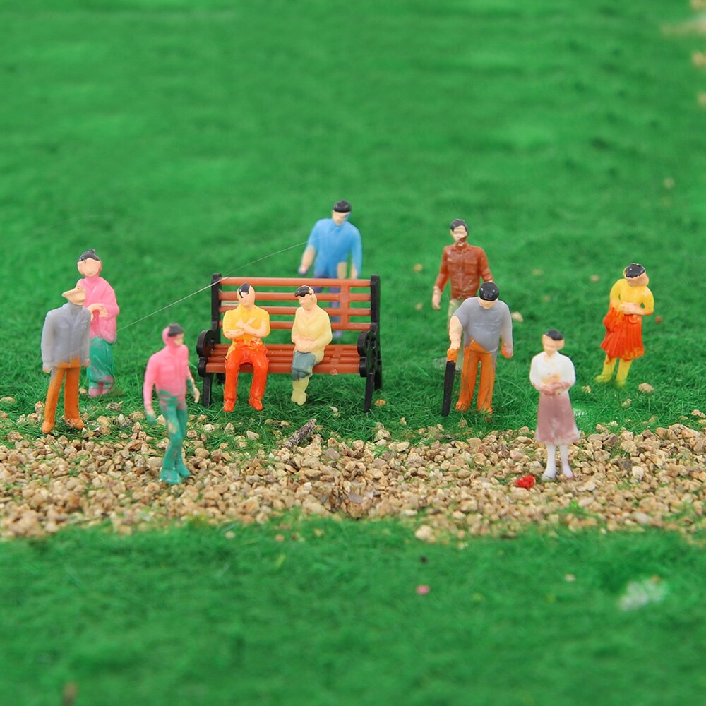 Ho n skalamodel figur miniature mennesker træner gadepassagerer til at bygge landskabsbanelandskab