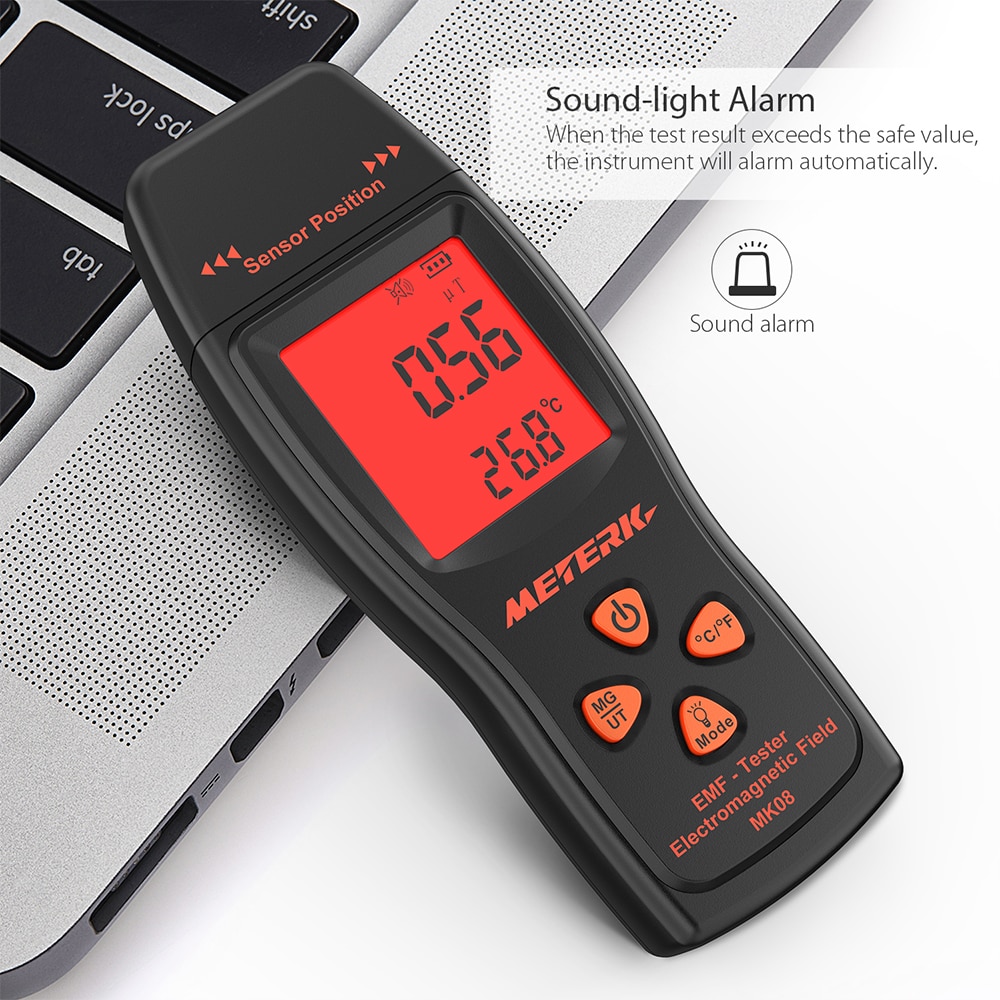Emf meter håndholdt mini digital lcd emf detektor feltmåler elektrisk felt stråling og magnetfelt emission detektor