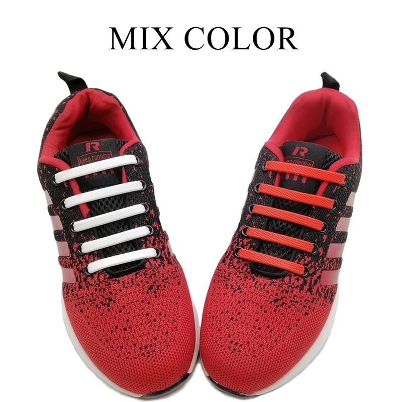 16 Stks/partij Schoenen Accessoires Geen Tie Schoenveters Unisex Elastische Siliconen Schoenveters Rubber Schoenveter